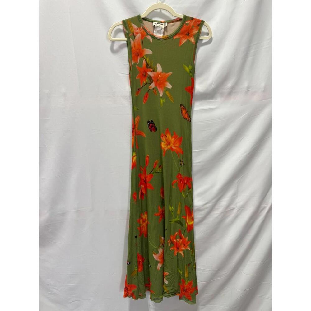 Fuzzi Abito Dress Size L Green with hole - Picture 4 of 8